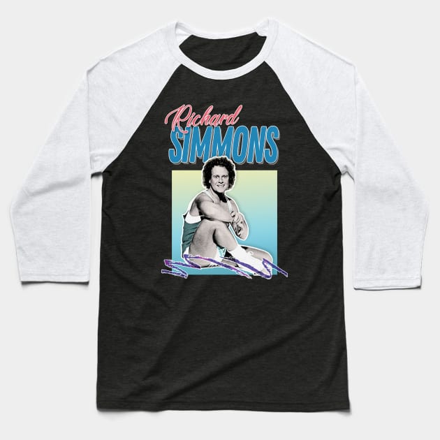 Richard Simmons 90s Style Aesthetic Design Baseball T-Shirt by DankFutura